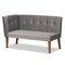 Baxton Studio Dining Nook, 47.25 W, 27.75 H, Wood, Grey/Walnut Brown 214-11699-9305-ZORO - alternate 2